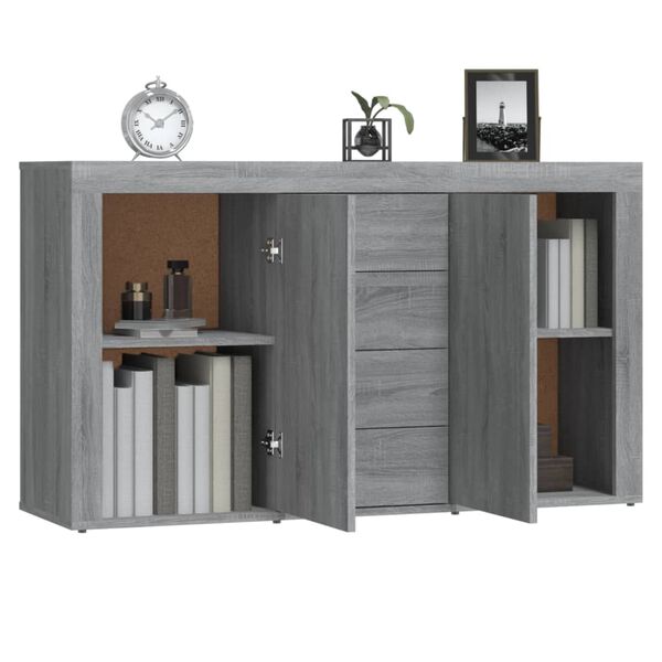 vidaXL Buffet Sonoma gris 120x36x69 cm Bois d'ing&eacute;nierie