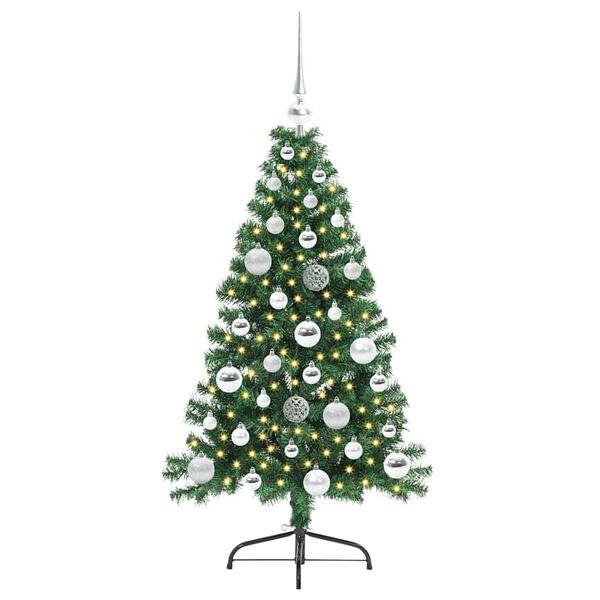vidaXL Sapin de Noël artificiel pré-éclairé Vert 120 cm PVC