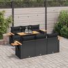 vidaXL Salon de jardin avec coussins 7 pcs noir r&eacute;sine tress&eacute;e acacia