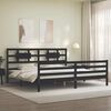 vidaXL Cadre de lit sans matelas noir 200x200 cm bois massif