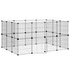 vidaXL Cage animaux de compagnie &agrave; 28 panneaux et porte Noir 140x105x70 cm