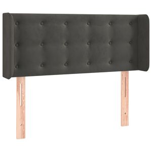 vidaXL T&ecirc;te de lit avec oreilles Gris fonc&eacute; 83x16x78/88 cm Velours