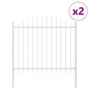vidaXL Cl&ocirc;ture de jardin 2 pcs Blanc 170 x 165 cm