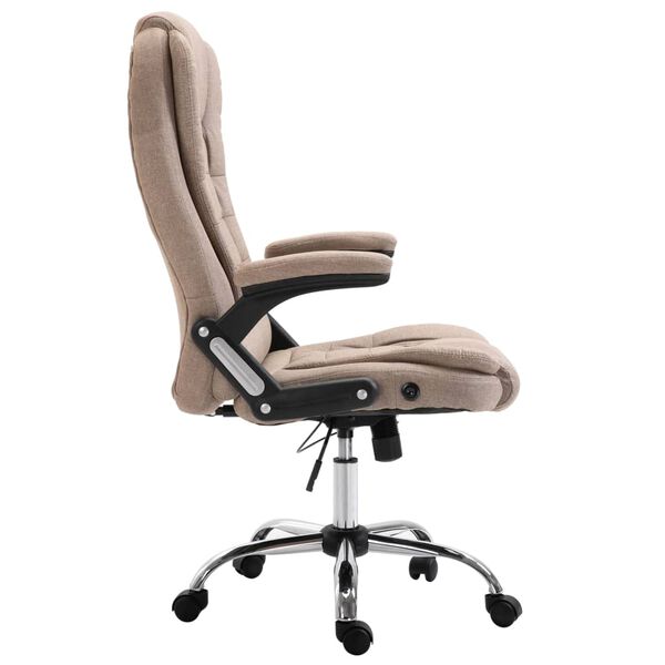vidaXL Chaise de bureau Taupe Polyester