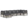 vidaXL Salon de jardin 7 pcs avec coussins anthracite r&eacute;sine tress&eacute;e