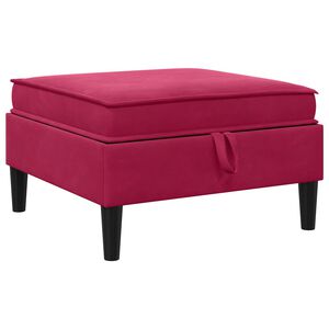 vidaXL Pouf avec Rangement Bordeaux Velours