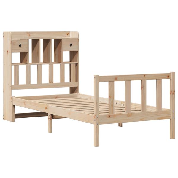 vidaXL Lit biblioth&egrave;que sans matelas 75x190 cm bois de pin massif