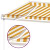 vidaXL Auvent automatique capteur de vent/LED 600x300cm Jaune et blanc