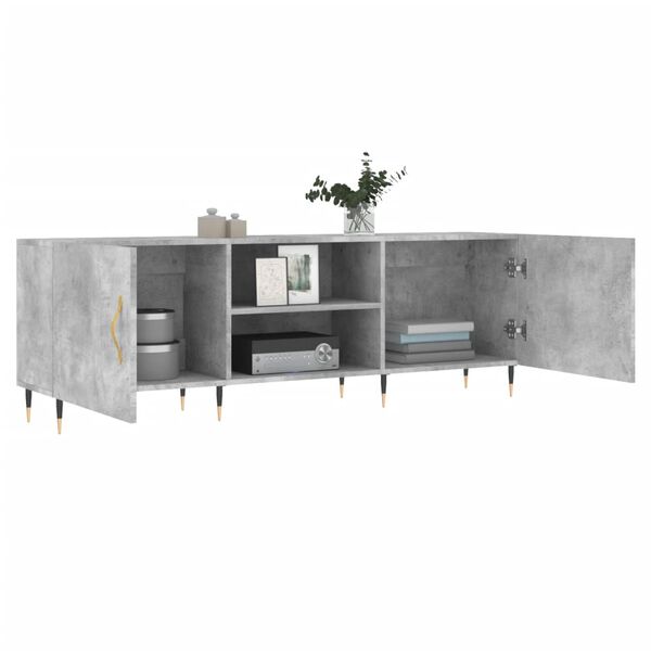 vidaXL Meuble TV gris béton 150x30x50 cm bois d'ingénierie