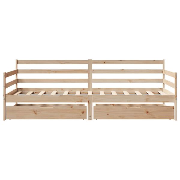 vidaXL Lit de jour avec tiroirs sans matelas 90x190 cm bois massif