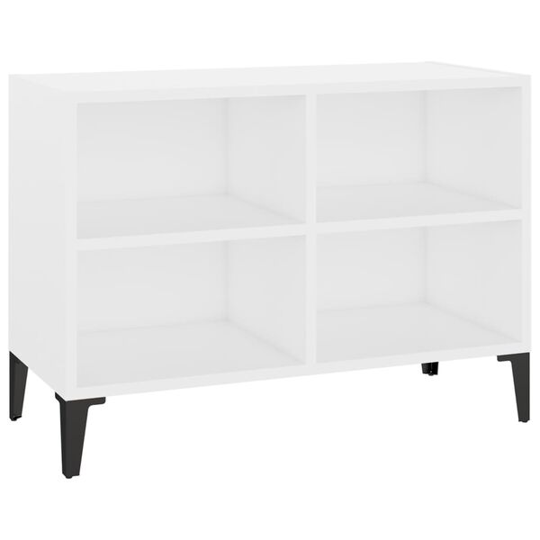 vidaXL Meuble TV avec pieds en m&eacute;tal Blanc 69,5x30x50 cm