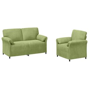vidaXL Ensemble de Canap&eacute;s 2 pc Vert clair Velours