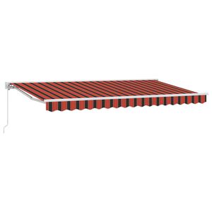 vidaXL Auvent manuel 3,5 x 2 m Rayures orange, noir et jaune