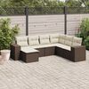 vidaXL Salon de jardin avec coussins 7 pcs marron r&eacute;sine tress&eacute;e