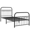vidaXL Cadre de lit m&eacute;tal sans matelas avec pied de lit noir 90x200 cm