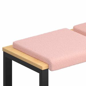 vidaXL Coussin de banc 2 pc Tissu Sherpa Rose Profondeur 35 cm