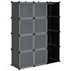 vidaXL Armoire modulaire 9 compartiments noir et blanc 109x36,5x143 cm