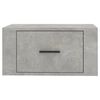 vidaXL Table de chevet murale Gris béton 50x36x25 cm