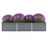 vidaXL Lit sur&eacute;lev&eacute; de jardin Acier galvanis&eacute; 240x80x45 cm Gris