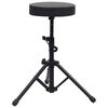 vidaXL Tabouret &agrave; tambour r&eacute;glable Noir Rond