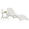 vidaXL Chaise longue avec table blanc bois massif d'acacia