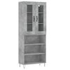 vidaXL Buffet haut Gris b&eacute;ton 69,5x34x180 cm Bois d'ing&eacute;nierie