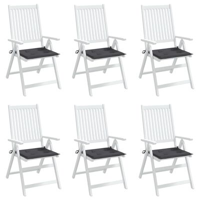 vidaXL Coussins de chaise de jardin lot de 6 anthracite 50x50x3 cm