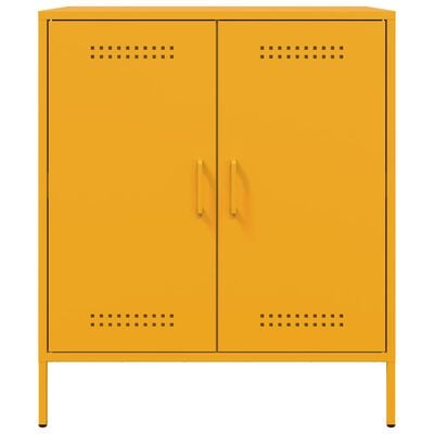 vidaXL Buffet jaune moutarde 68x39x79 cm acier