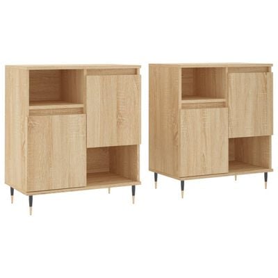 vidaXL Buffets 2 pcs chêne sonoma bois d'ingénierie