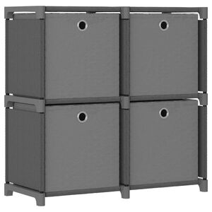 vidaXL &Eacute;tag&egrave;re &agrave; 4 cubes avec bo&icirc;tes Gris 69x30x72,5 cm Tissu