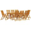 vidaXL Ensemble de salle &agrave; manger pour jardin 9 pc Marron