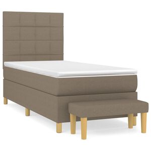 vidaXL Sommier &agrave; lattes de lit avec matelas Taupe 80x200 cm Tissu