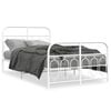vidaXL Cadre de lit m&eacute;tal sans matelas et pied de lit blanc 120x190 cm