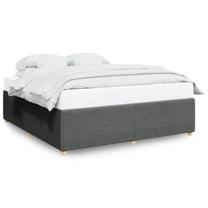 vidaXL Cadre de lit sans matelas gris fonc&eacute; 200x200 cm tissu
