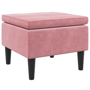 vidaXL Tabouret avec pieds en bois Rose Velours