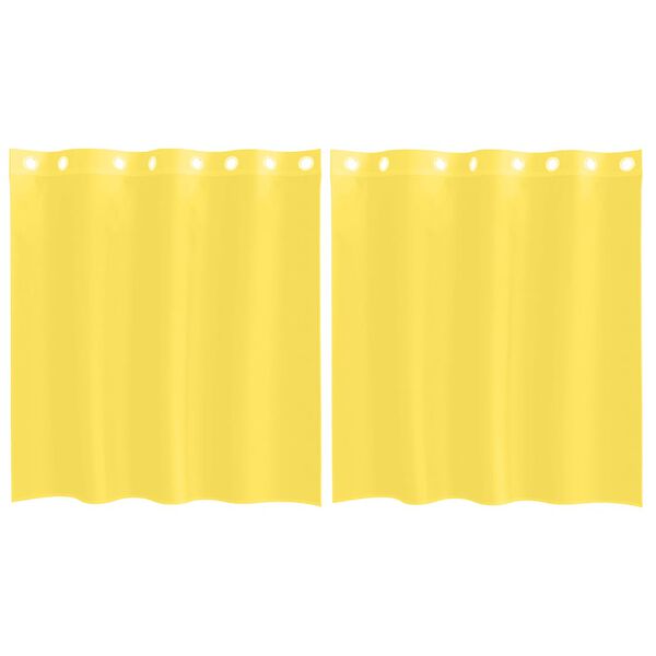vidaXL Rideaux en voile avec œillets 2 pcs jaune