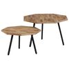 vidaXL Ensemble de table basse 2 pcs Hexagonal Teck recycl&eacute;