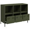 vidaXL Buffet vert olive 101,5x39x73,5 cm acier lamin&eacute; &agrave; froid