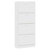 vidaXL Armoire à chaussures Blanc 63x24x147 cm Bois d'ingénierie