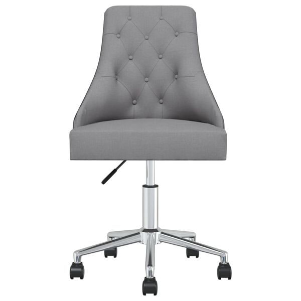 vidaXL Chaise pivotante de salle &agrave; manger Gris clair Tissu