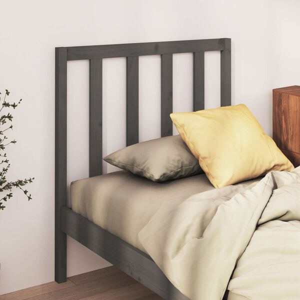 vidaXL Tête de lit Gris 106x4x100 cm Bois massif de pin