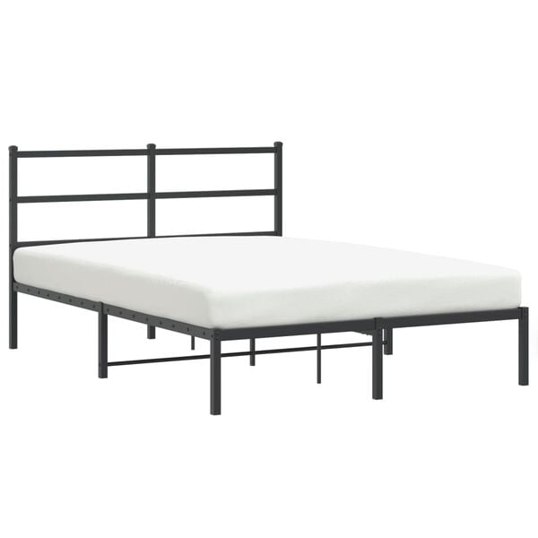vidaXL Cadre de lit m&eacute;tal sans matelas avec t&ecirc;te de lit noir 140x200cm