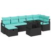 vidaXL Ensemble de canap&eacute; de jardin 8 pc polyrotin