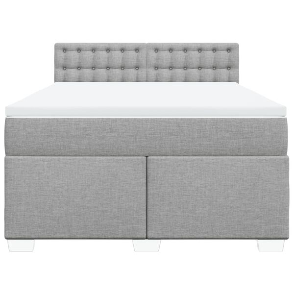 vidaXL Sommier &agrave; lattes de lit avec matelas Gris clair 160x200cm Tissu