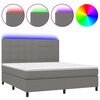 vidaXL Sommier &agrave; lattes de lit et matelas et LED Gris fonc&eacute; 180x200 cm