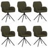 vidaXL Chaises de salle &agrave; manger pivotantes 6 pcs Simili daim