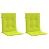 vidaXL Coussins de chaise de jardin &agrave; dossier bas lot de 2 vert vif
