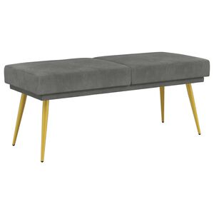 vidaXL Banc &agrave; double couche Gris fonc&eacute; 120 x 45 x 46 cm Velours