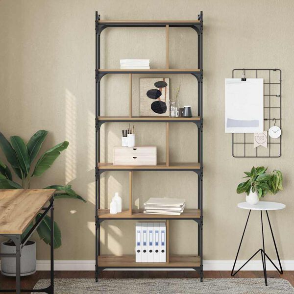 vidaXL Biblioth&egrave;que ch&ecirc;ne artisanal 76 x 32 x 192 cm Bois d'ing&eacute;nierie