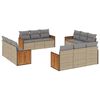vidaXL Salon de jardin avec coussins 12 pcs beige r&eacute;sine tress&eacute;e